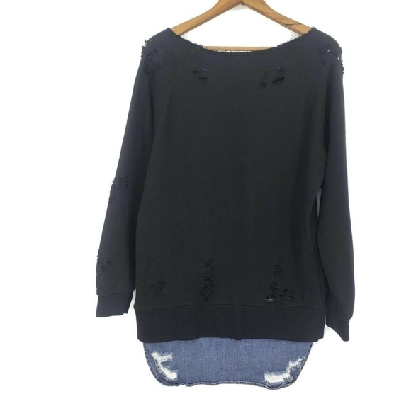 Mihara Yasuhiro Distressed Black Sweatshirt Denim - Picture 4 of 8